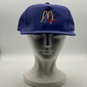 Vintage 90s McDonald's Logo Crest Uniforms Purple Snapback Hat‎